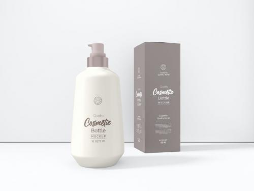 Cosmetic Cream Pump Bottle Branding Mockup Set