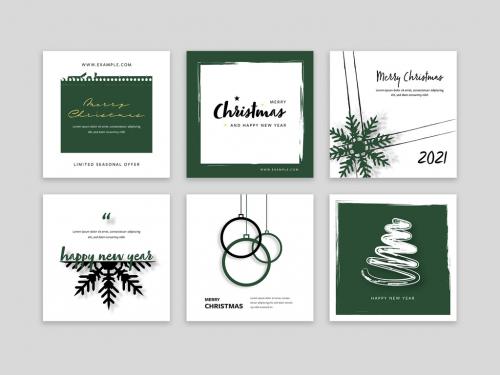 Minimal Christmas Social Media Post Layouts - 397088599