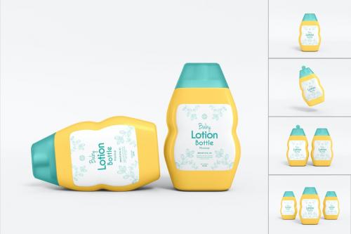 Body Lotion Bottle Packaging Mockup Set