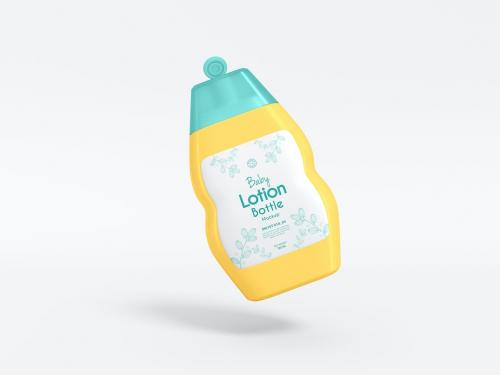 Body Lotion Bottle Packaging Mockup Set