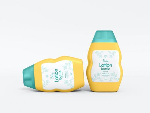 Body Lotion Bottle Packaging Mockup Set