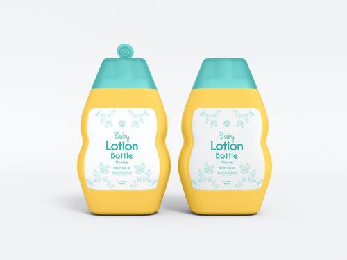 Body Lotion Bottle Packaging Mockup Set