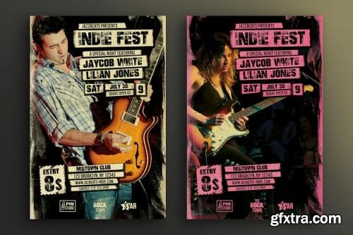 Rock Music Flyer Design Pack 15xPSD