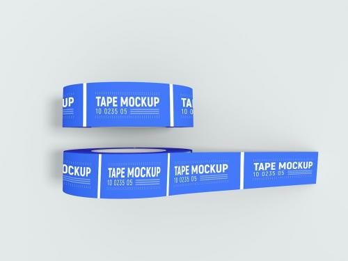 Round Adhesive Sticker Roll Branding Mockup Set