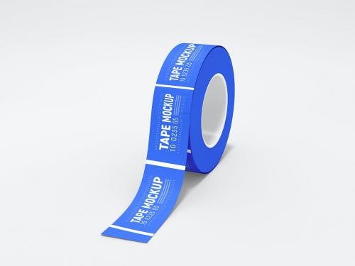 Round Adhesive Sticker Roll Branding Mockup Set