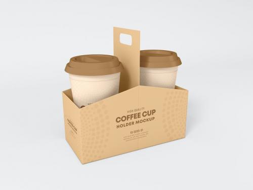 Paper Coffee Cup Holder Packaging Mockup set