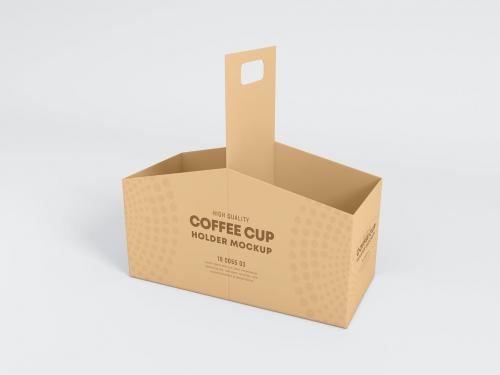 Paper Coffee Cup Holder Packaging Mockup set