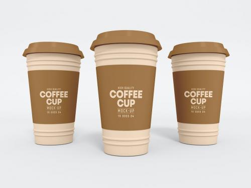 Paper Coffee Cup Holder Packaging Mockup set