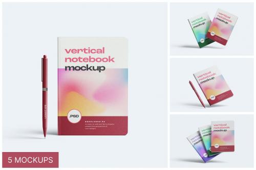 Vertical Notebook Mockup Set