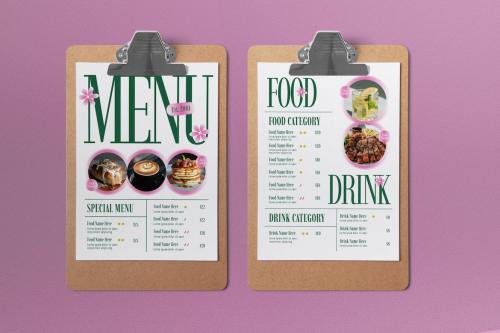 White Gradient Spring Food Menu