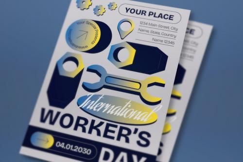 Yellow International Worker's Day Flyer Set