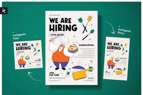 Cook Helper Job Hiring Flyer