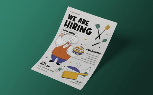 Cook Helper Job Hiring Flyer