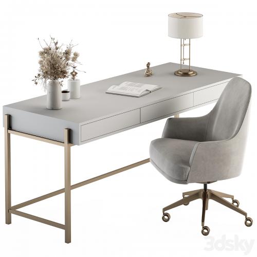 Home Office white and Gold Table - Office Furniture 282