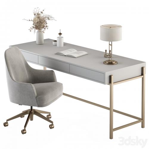 Home Office white and Gold Table - Office Furniture 282