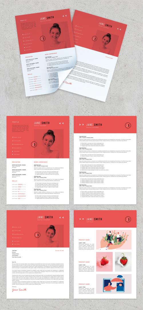 Minimal Style Red Resume and Cover Letter - 397277910