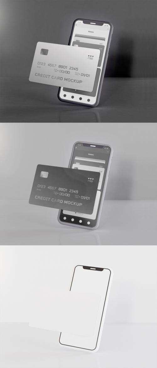 Smartphone and Credit Card Mockup - 397280589
