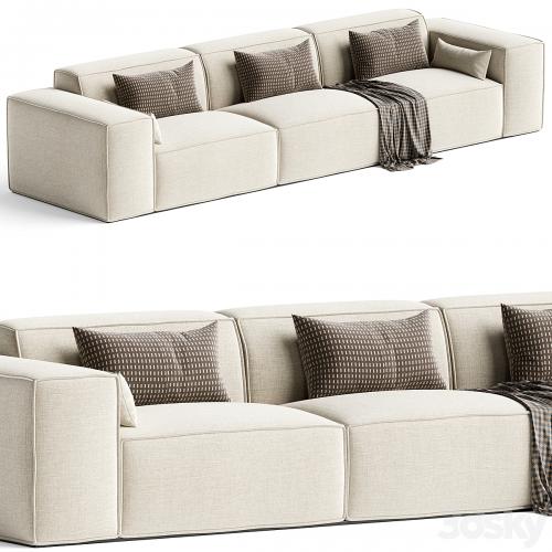 Scandinavian Slipcovered Square Arm Modular Sofa