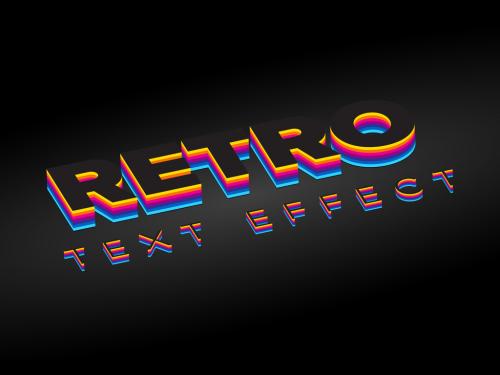 Retro Sporty Rainbow Text Effect - 397888059