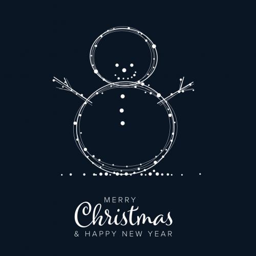 Merry Christmas Card with Snowman  - 397896522