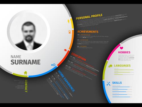 Creative Resume Layout with Circles - 397896550