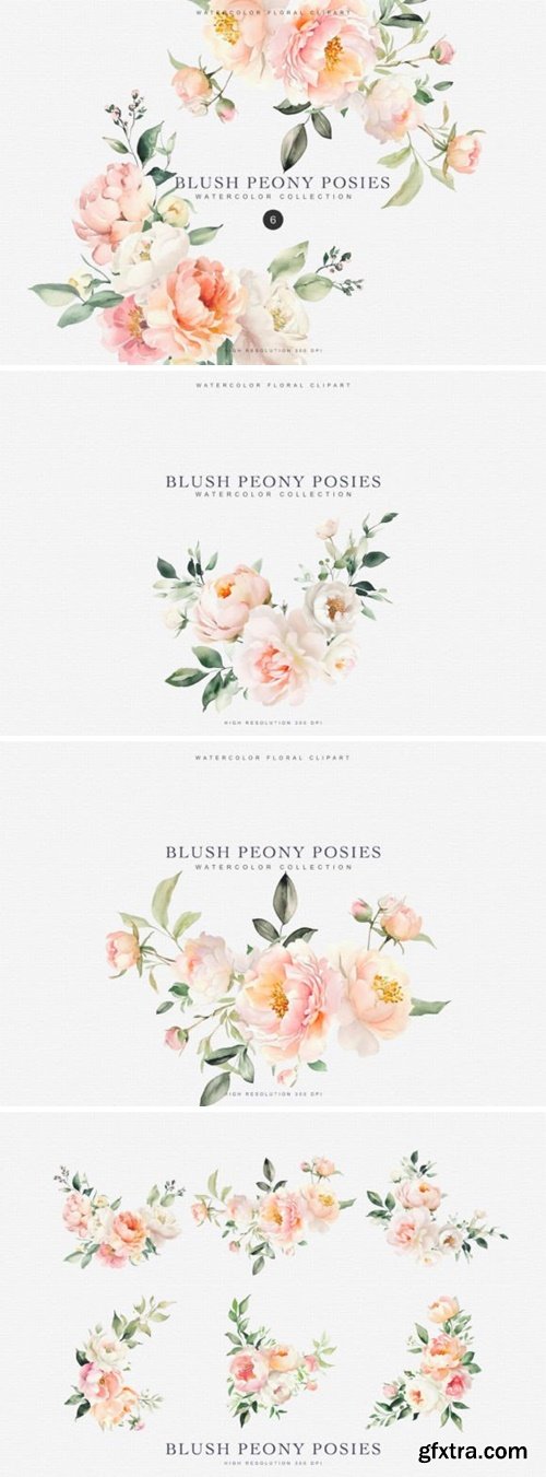 Watercolor Floral Bouquet Clipart 89799003