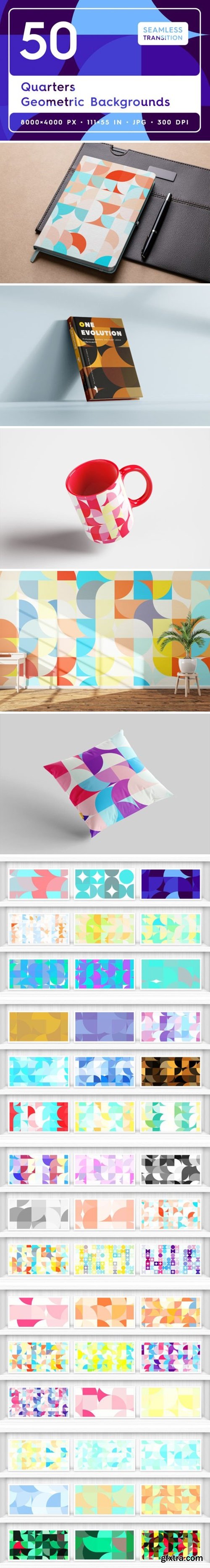 50 Quarters Geometric Backgrounds 89762292