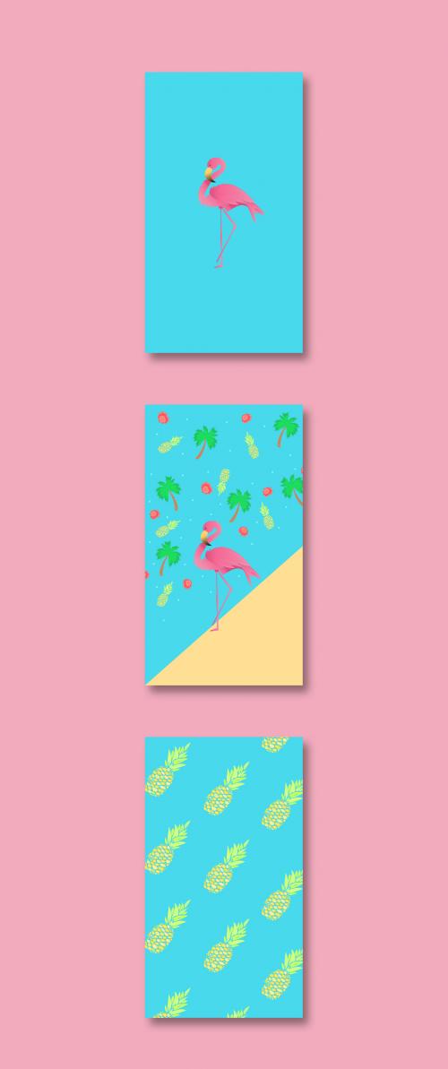 Flamingo Pattern Social Layout Set - 398105286