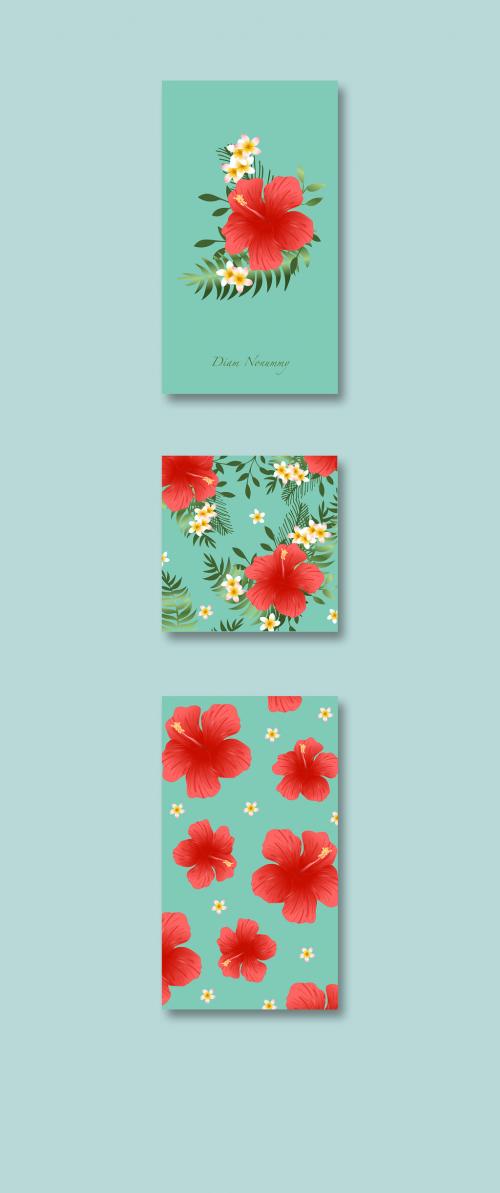 Floral Pattern Social Layout Set - 398105328