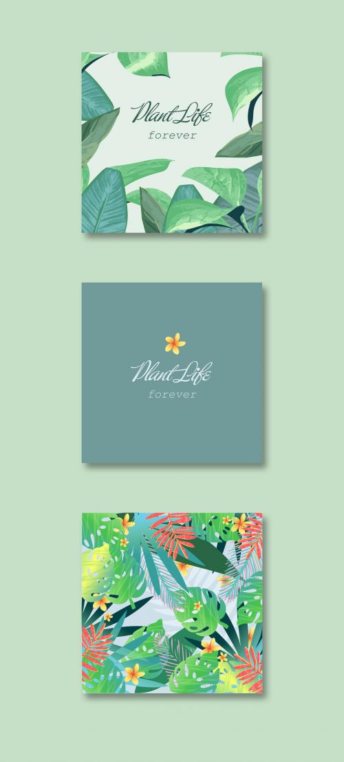 Plant Pattern Social Layout Set - 398105343