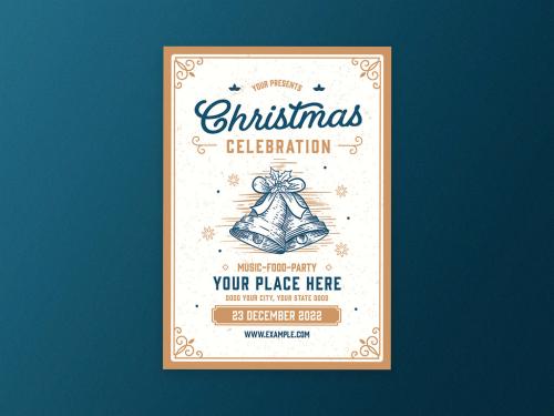 Vintage Christamas Party Flyer Layout - 398126323