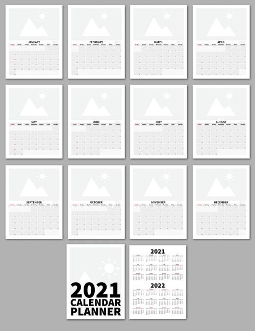 2021 Calendar Planner Layout - 398310892