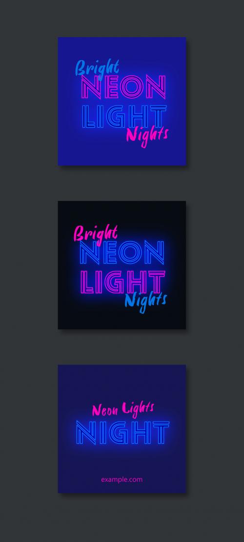 Text Effect Social Post Layout Set - 398323775