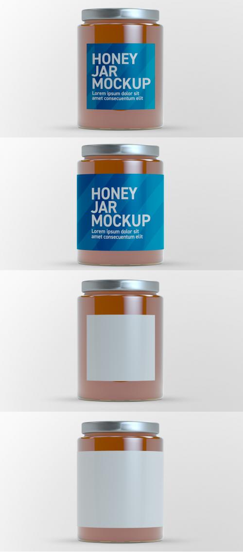 Honey Glass Jar Mockup - 398328666