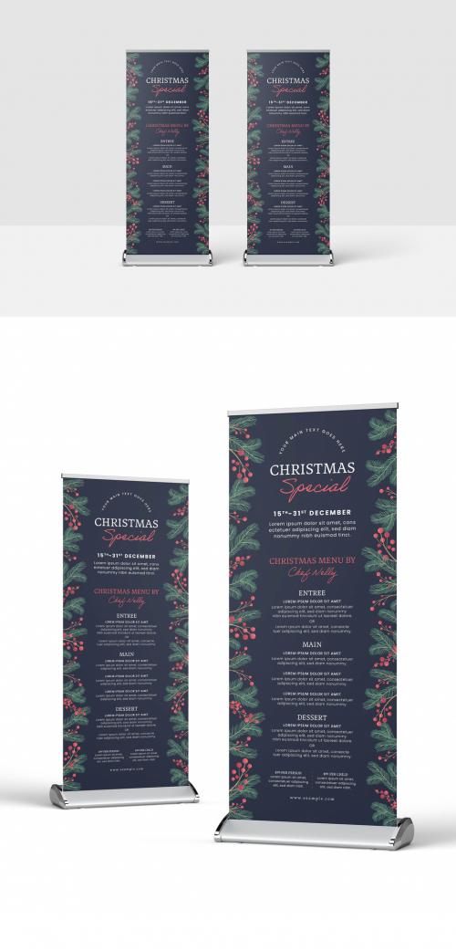 Christmas Rollup Banner with Festive Decoration - 398337147