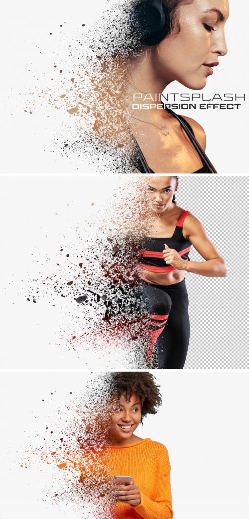 Dispersion Photo Effect with Paint Splash Mockup - 398357896