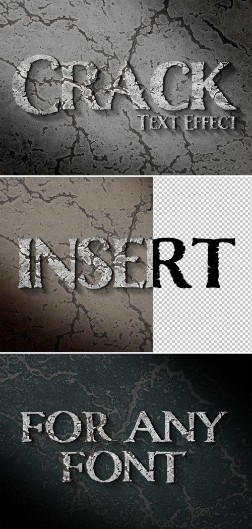 3D Text Effect with Shadow on Cracked Surface Mockup - 398358278