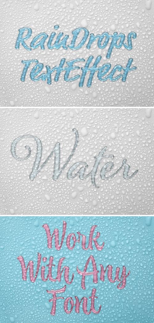 Raindrops Text Effect Mockup - 398358712