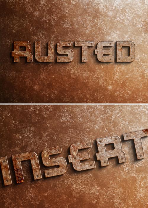 Rusted Metal 3D Text Effect Mockup - 398358871