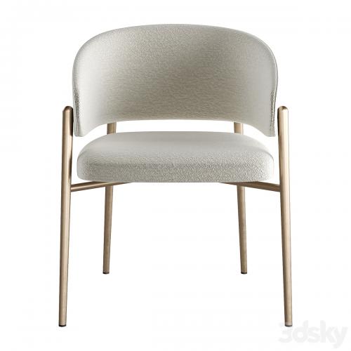 LINDA Upholstered Fabric Chair With Armrests by Marelli