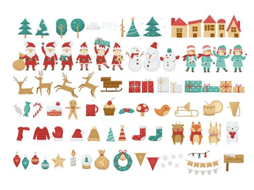 Christmas Vector Illustrations Collection Art Kit - 398542711