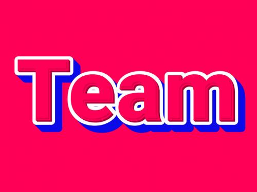 Bold Red and Blue Team Text Effect - 398545627