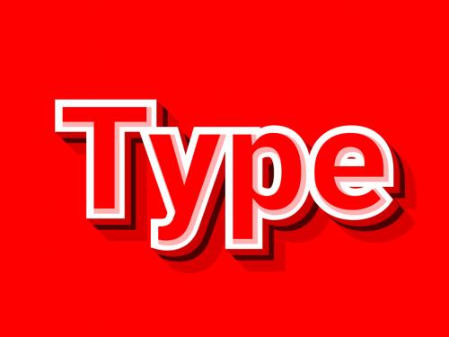 Modern Sharp Red and White Text Effect - 398545660