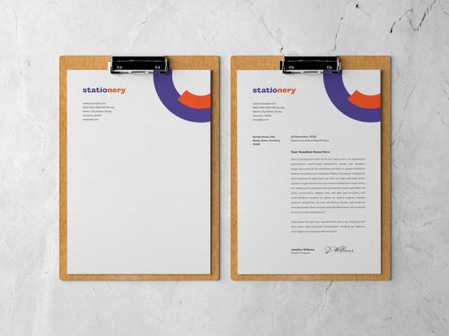 Clipboard and Stationery Branding Mockup - 398551987