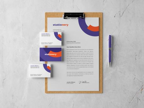 Clipboard and Stationery Branding Mockup - 398553238