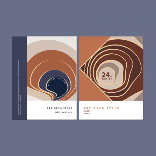 Abstract Art Deco Style Flyer Layout Set - 398582931