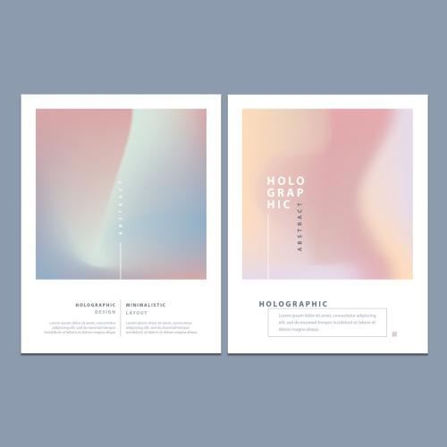 Contemporary Holographic Gradient Flyer Layouts - 398583077