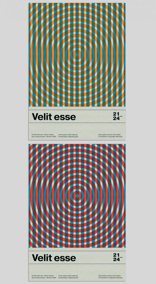 Modernist Swiss Style Event Poster Layout  - 399336739