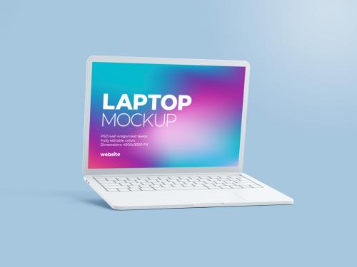 Clay Laptop Mockup - 399343373