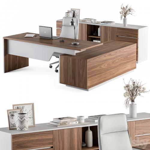 Manager Desk Wood and White - Office Furniture 268